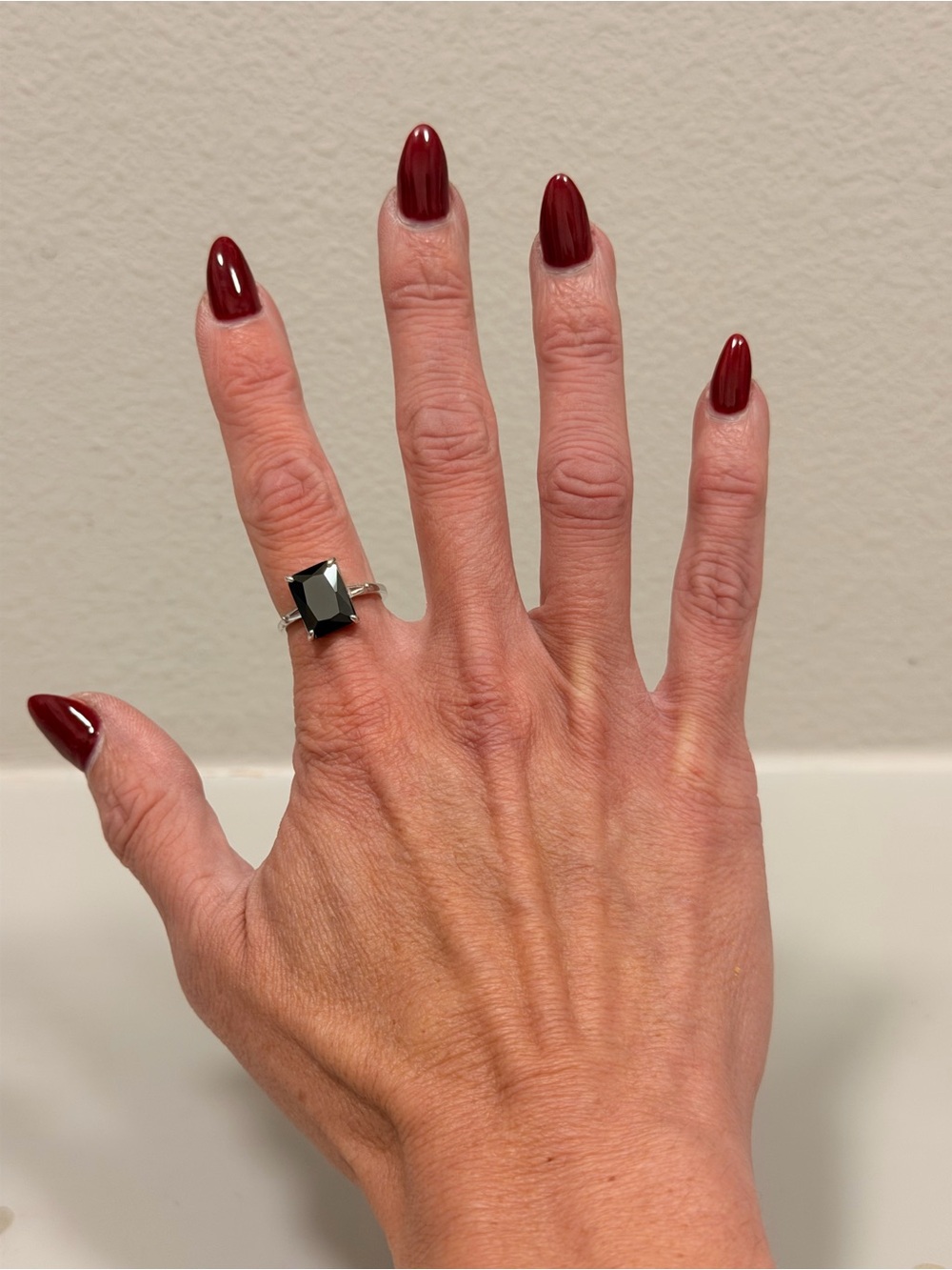BP NWOT! Sterling Silver Black Emerald-Cut Ring - Picture 4 of 4